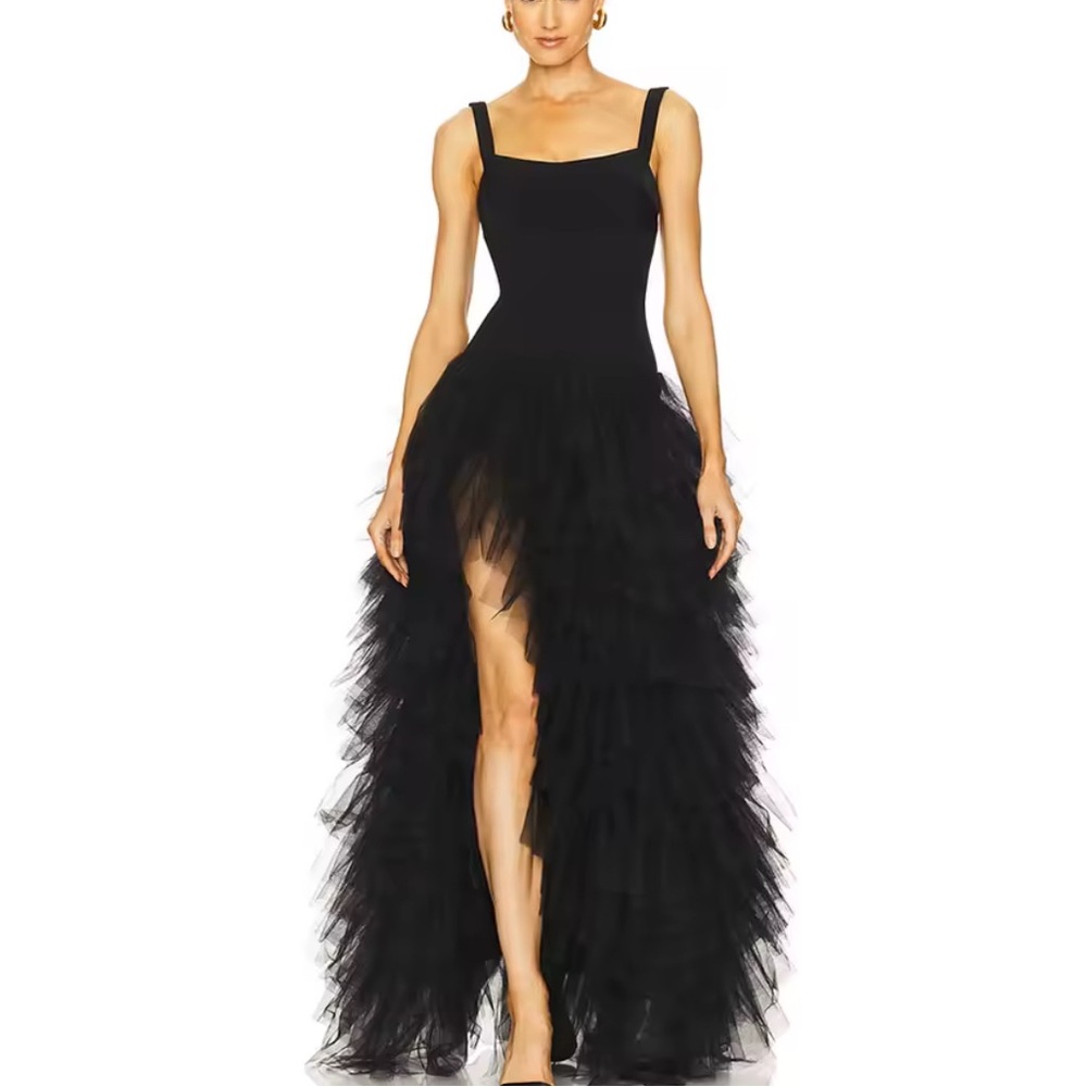 NEW $498 Reba Full Ruffle Gown